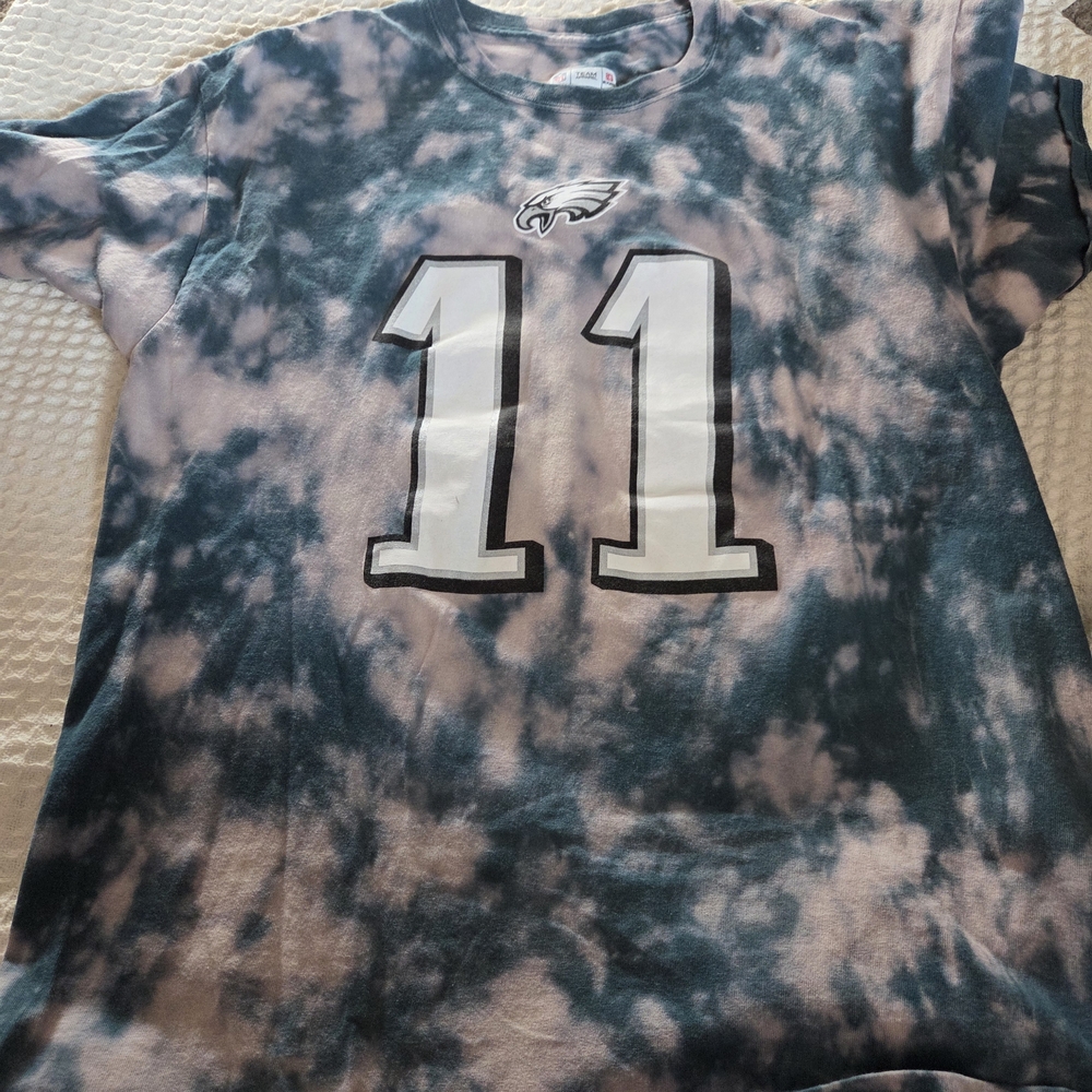 NFL Tie-Dye Eagles Shirt - Black and Gray